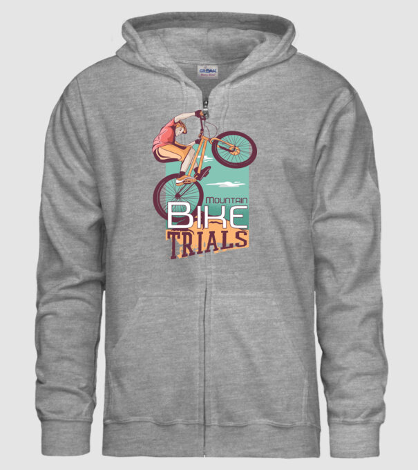 Truc Mountainbike model gri pe tricou