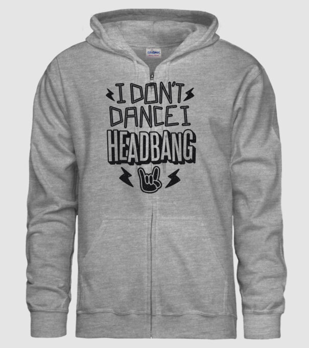Nu dansez, fac Headbang model gri pe tricou