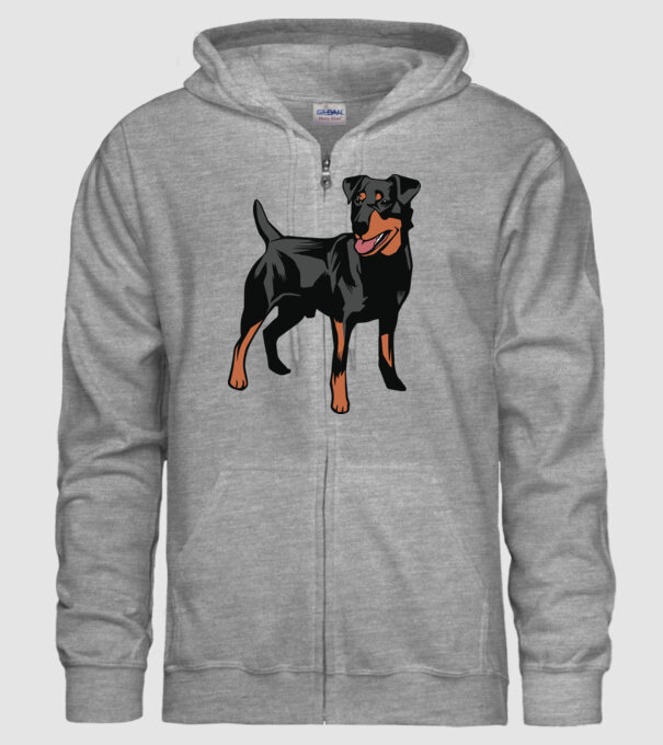 Câine de vânătoare german Terrier model gri pe tricou