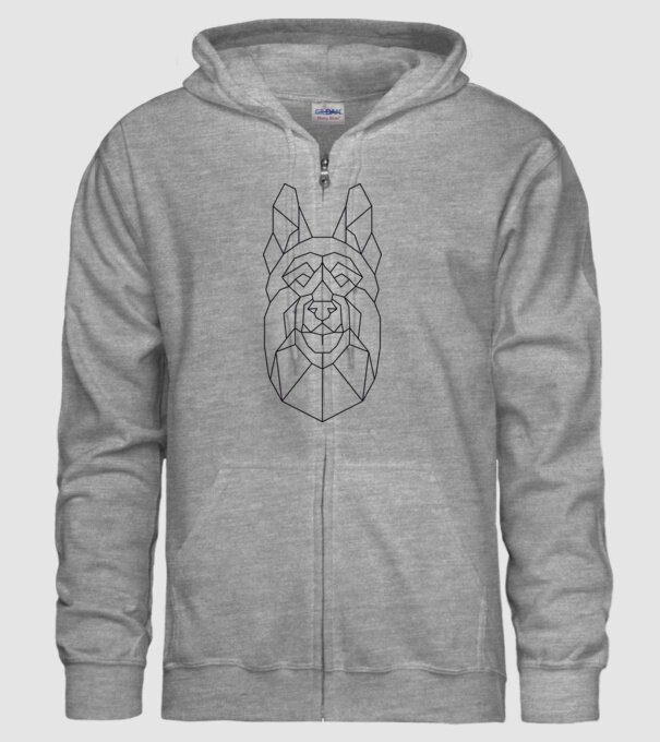 Cap Ciobănesc german Polygon model gri pe tricou
