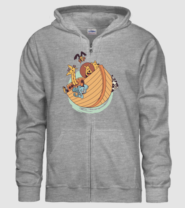 Arca lui Noe model gri pe tricou