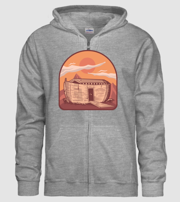 Arca lui Noe model gri pe tricou