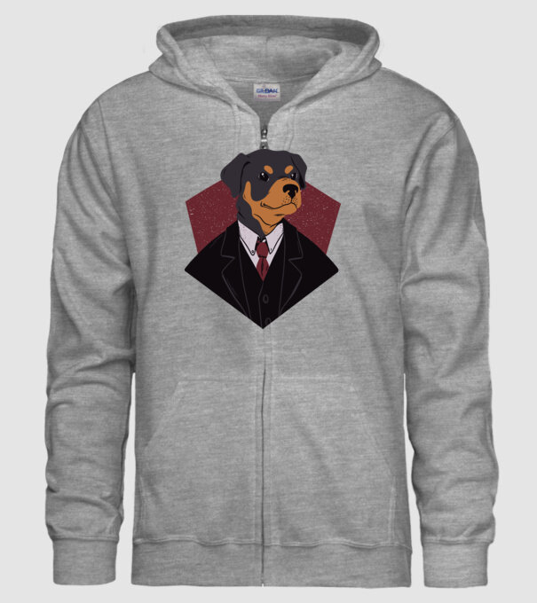 Câine în Costum model gri pe tricou