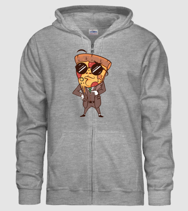 Agent de pizza în Costum model gri pe tricou
