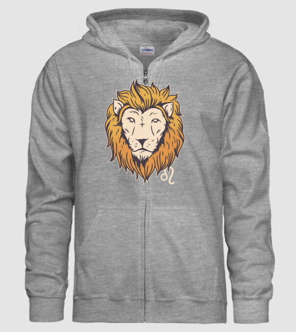 Lion head Horoscope model gri pe tricou