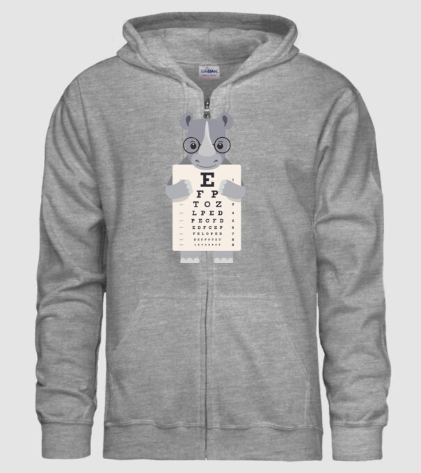 Examen oftalmologie rinocer model gri pe tricou