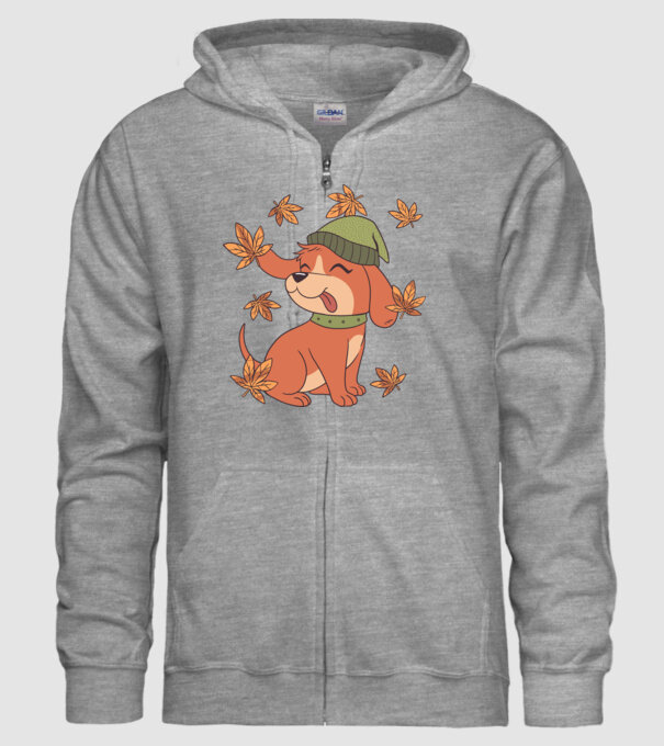 Câine Toamna model gri pe tricou