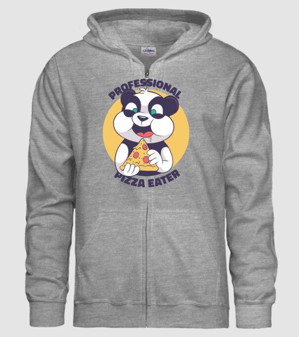 Panda Pizza model gri pe tricou