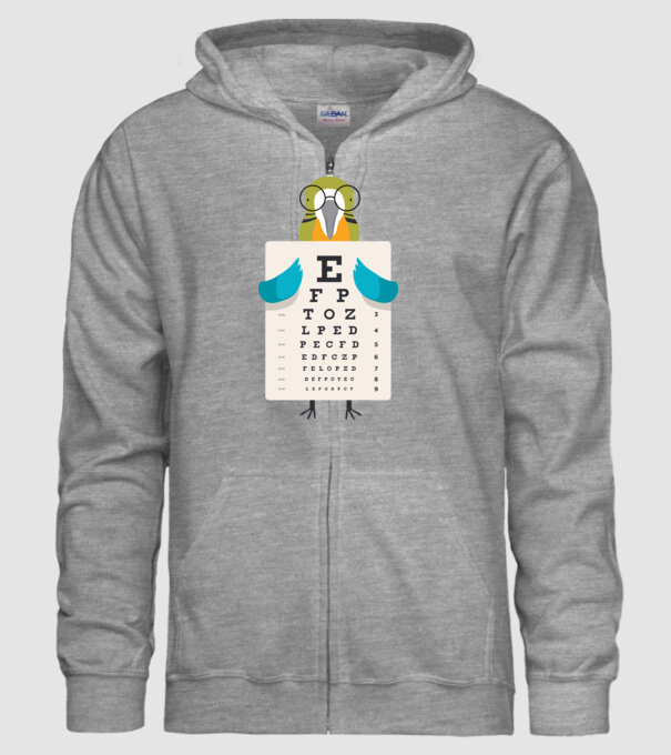 Oftalmolog papagal model gri pe tricou