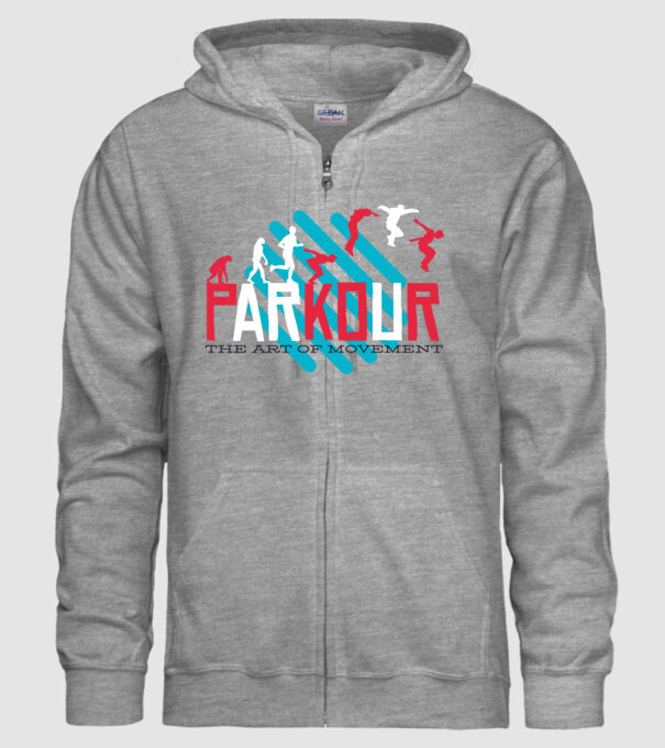 Parkour - Arta mișcării model gri pe tricou