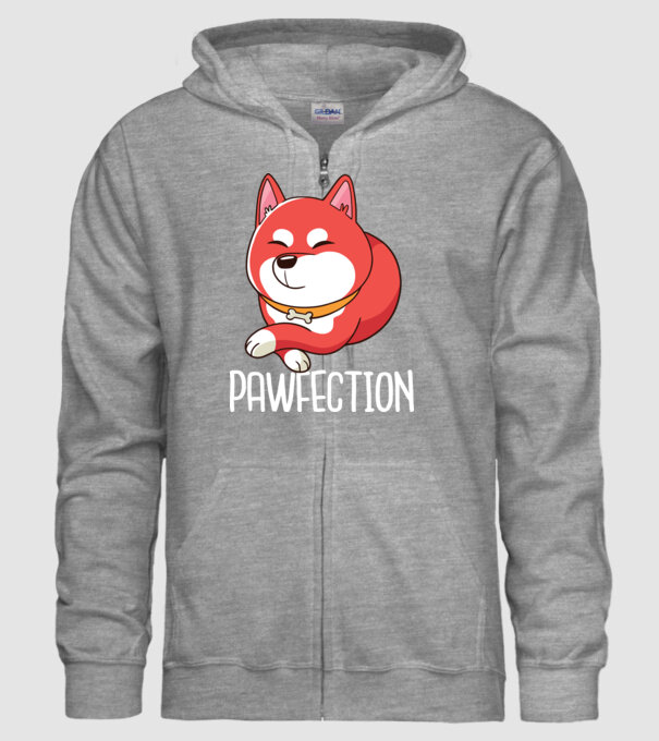 Pawfection Shiba Perfect model gri pe tricou