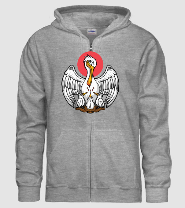 Familie Pelican model gri pe tricou