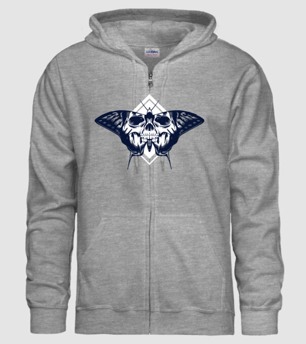 Craniu fluture model gri pe tricou