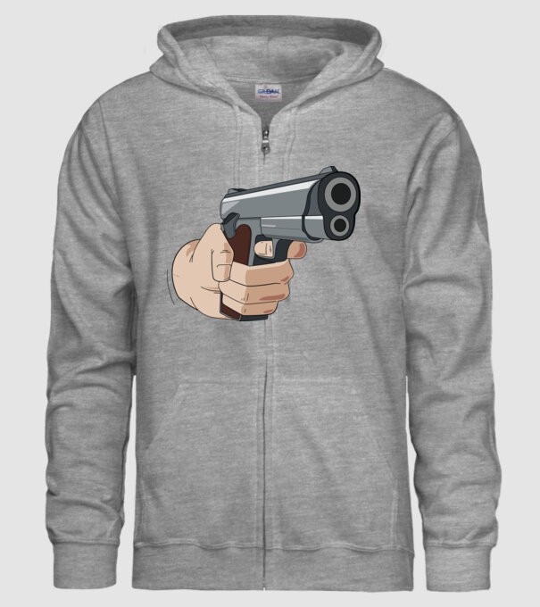 Pistol model gri pe tricou