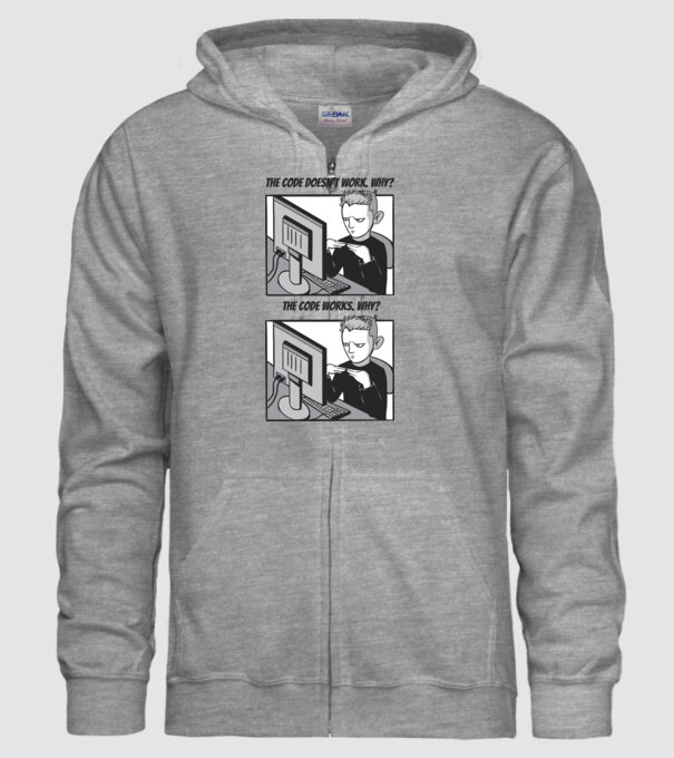 Programator Meme model gri pe tricou