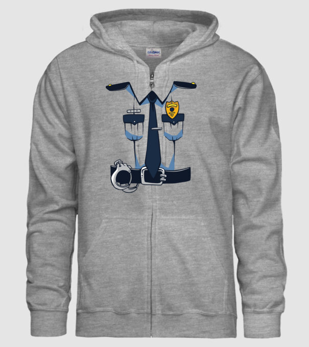 Costum de polițist pentru Halloween model gri pe tricou