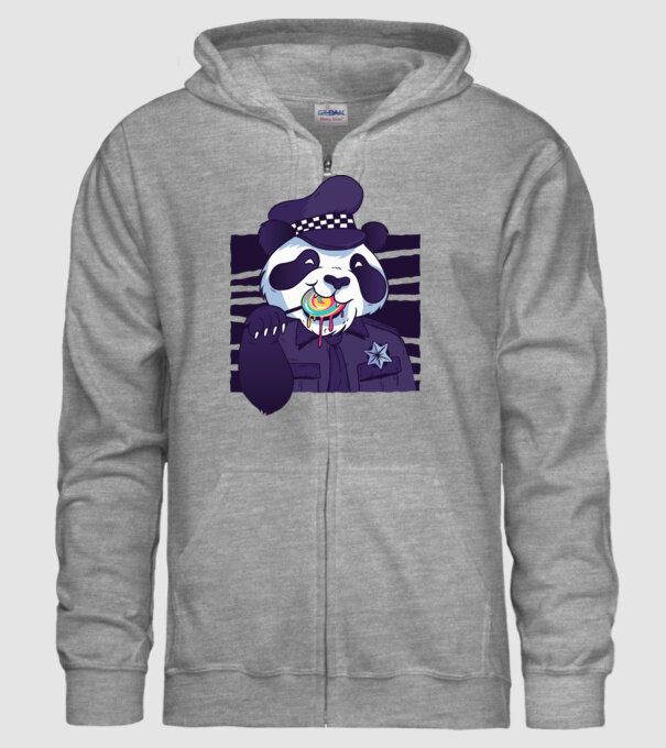 Panda polițist cu acadea model gri pe tricou
