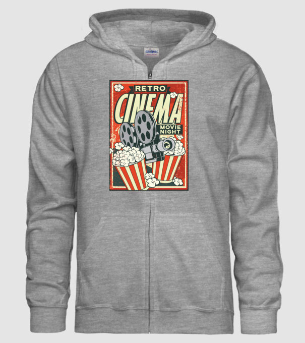 Afiș cinema retro model gri pe tricou