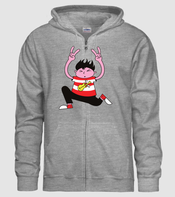 Băiat Rocker model gri pe tricou