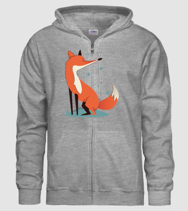 Vulpe model gri pe tricou
