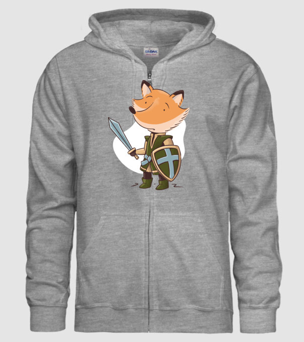 Vulpe Cavaler model gri pe tricou