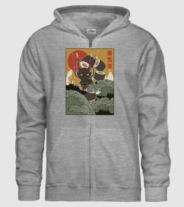 Dragon Sushi model gri pe tricou