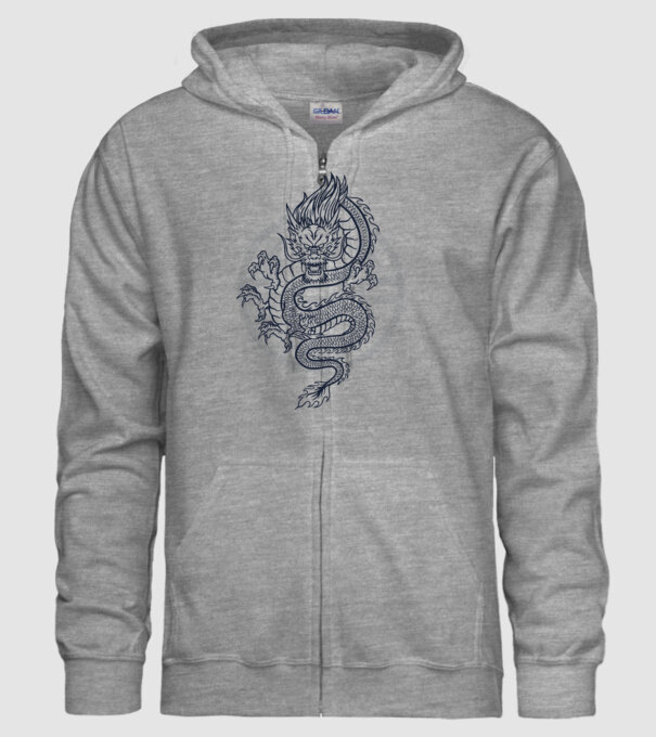 Dragon Tribal model gri pe tricou
