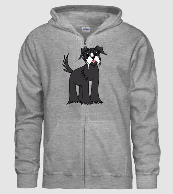 Desen Schnauzer model gri pe tricou