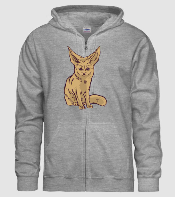 Vulpe de deșert model gri pe tricou