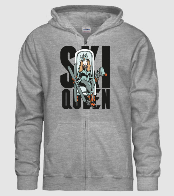 Ski Queen - Regină schioară model gri pe tricou
