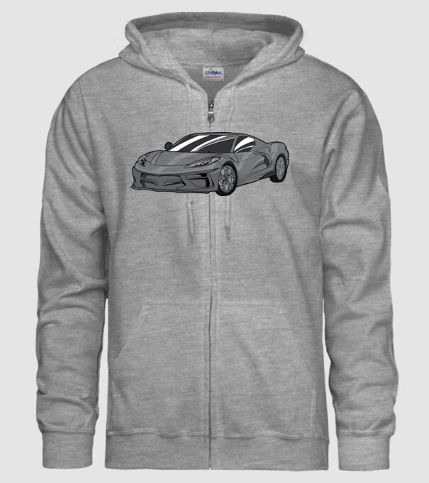 Mașină sport model gri pe tricou