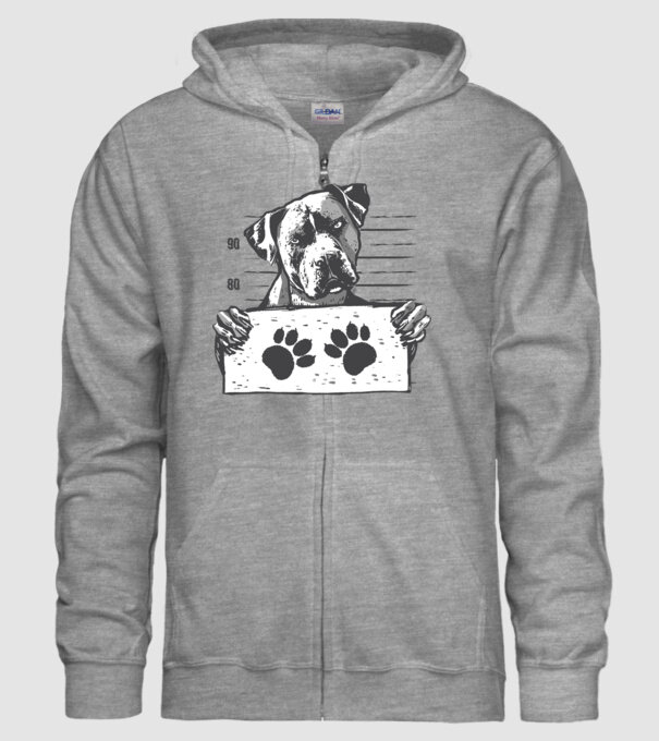Staffordshire Terrier Închisoare model gri pe tricou