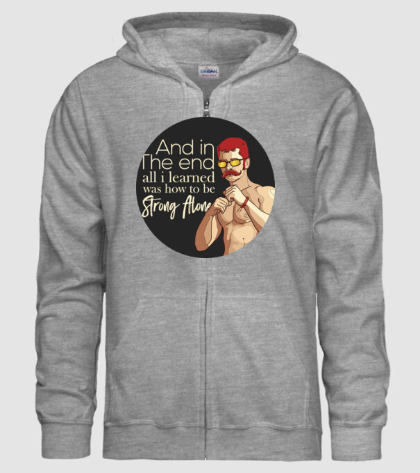 Strong alone model gri pe tricou