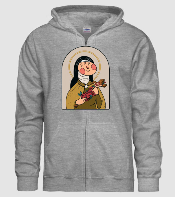 Sfânta Tereza model gri pe tricou