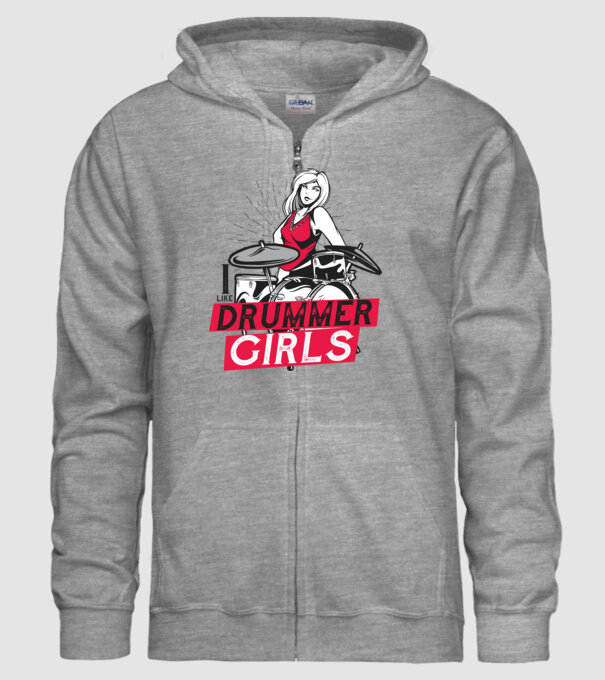 Îmi plac fetele bateriste model gri pe tricou