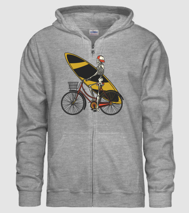 Schelet surfer model gri pe tricou