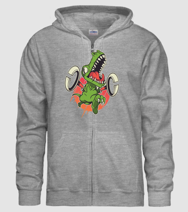 Dinozaur T-rex model gri pe tricou