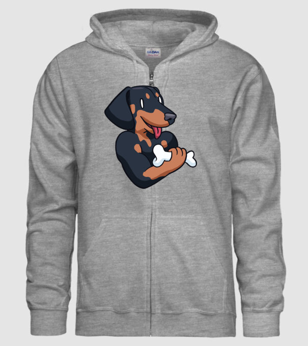 Antrenament Teckel model gri pe tricou