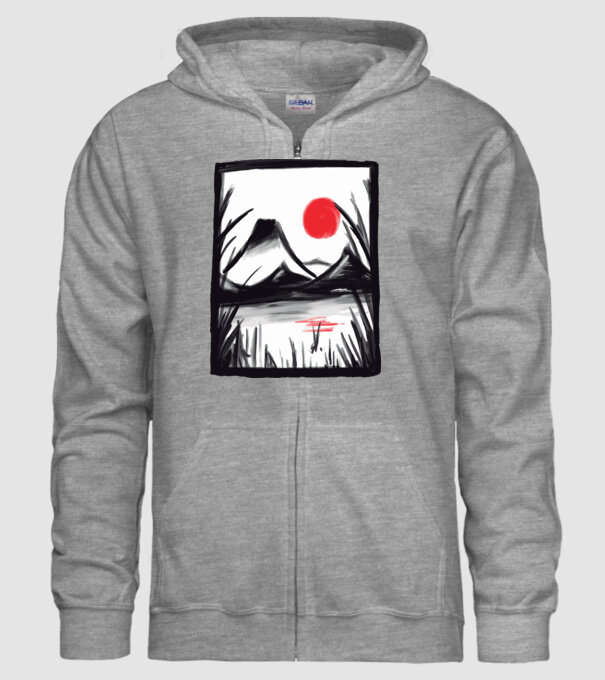Peisaj Pictură model gri pe tricou