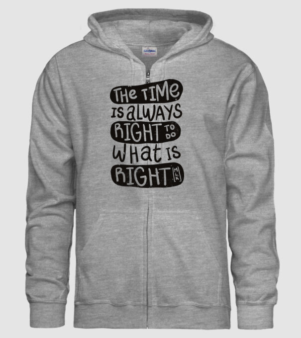 The time is always right model gri pe tricou