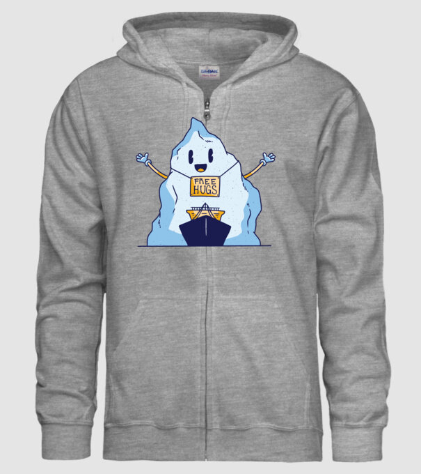 Titanic Iceberg Free Hugs model gri pe tricou