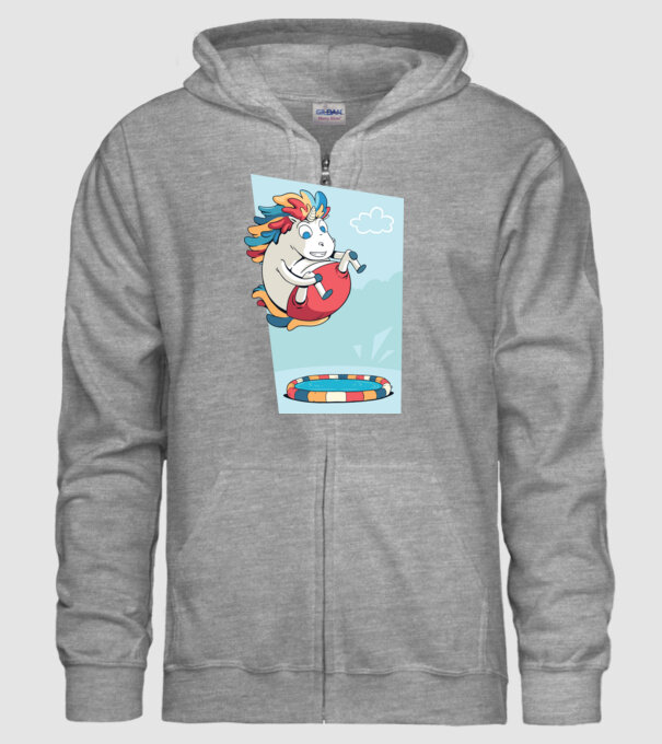Bombă Unicorn model gri pe tricou