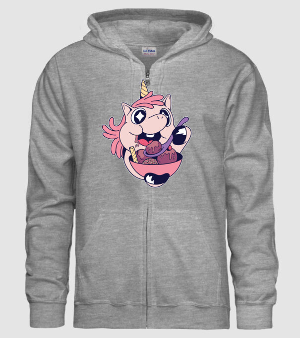 Unicorn Înghețată model gri pe tricou