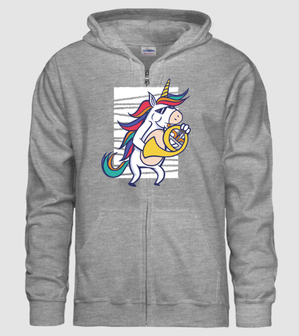 Unicorn Corn model gri pe tricou