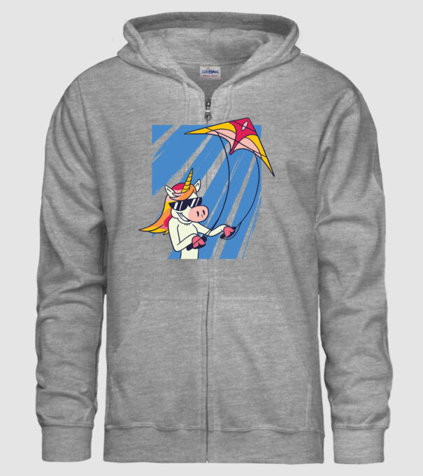 Unicorn lansează zmeie tricou drăguț model gri pe tricou