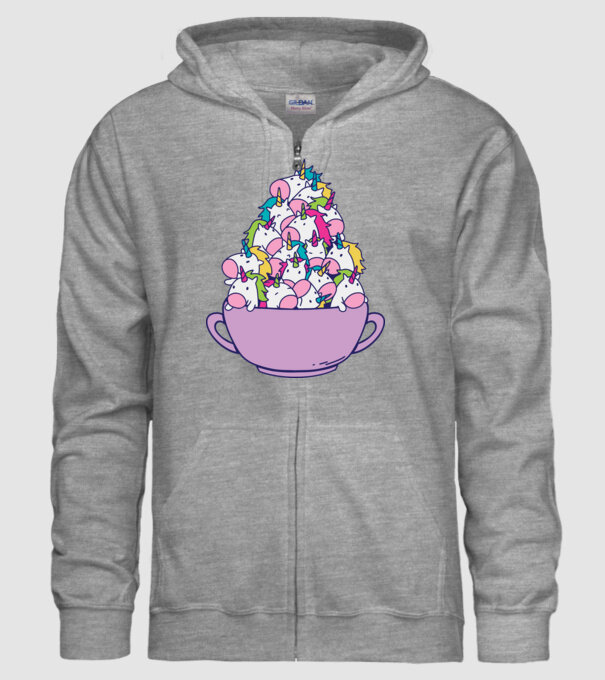 Bol Unicorn model gri pe tricou