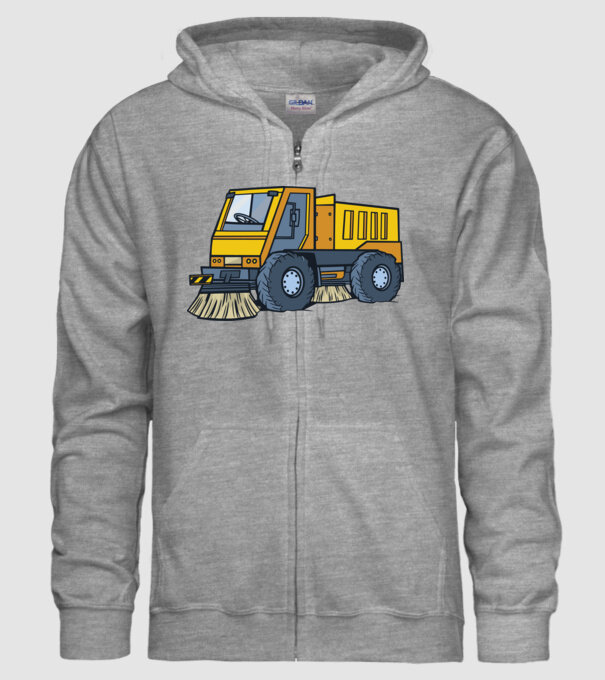 Camion spălare străzi model gri pe tricou