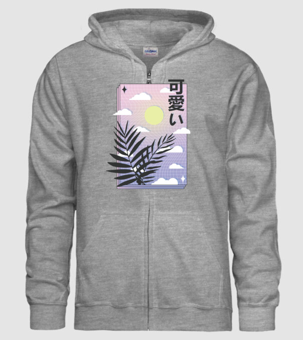 Vaporwave Val model gri pe tricou