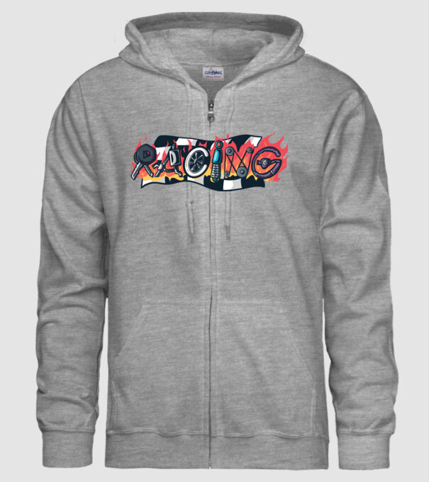 Cursă Racing model gri pe tricou
