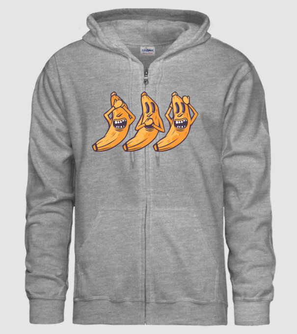 Banane amuzante - Nu vede, nu vorbește, nu aude model gri pe tricou